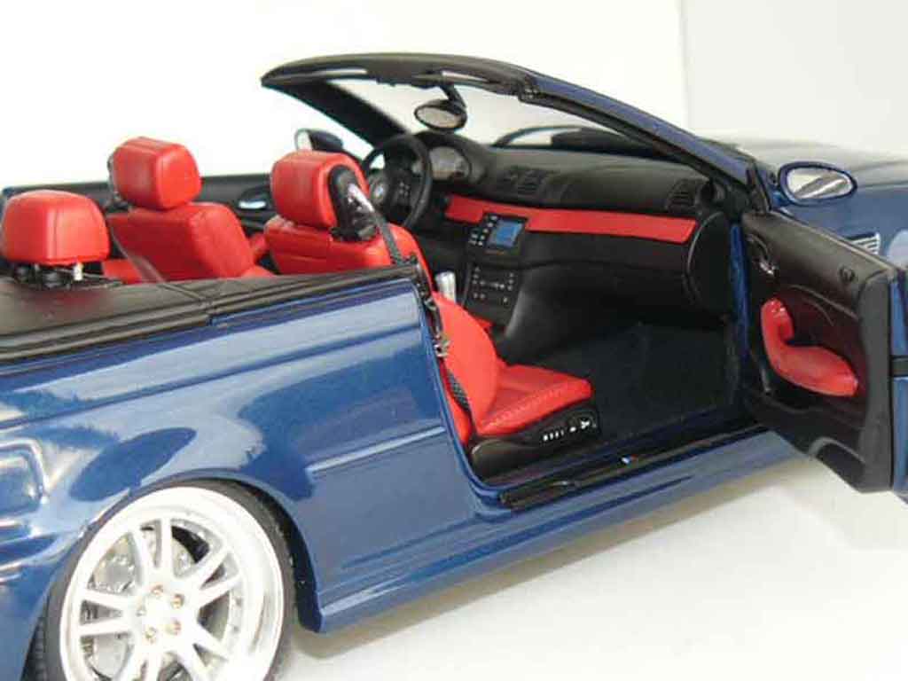 Bmw M3 Cabriolet E46 blue jantes 19 pouces 1/18 Kyosho