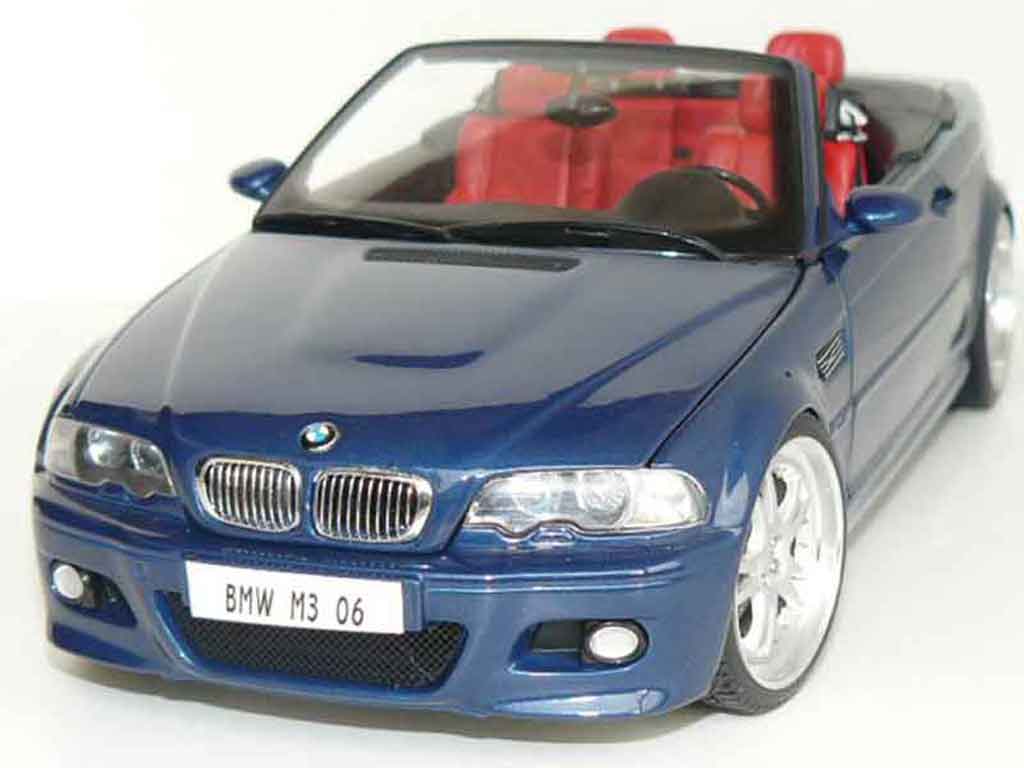 Bmw M3 E46 cabriolet 1/18 Kyosho E46 cabriolet blue jantes 19 pouces diecast model cars