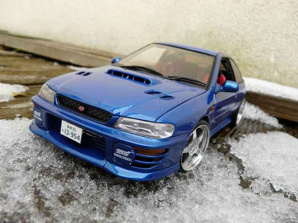 Subaru Impreza Type R gt turbo sti blue 1/18 Autoart