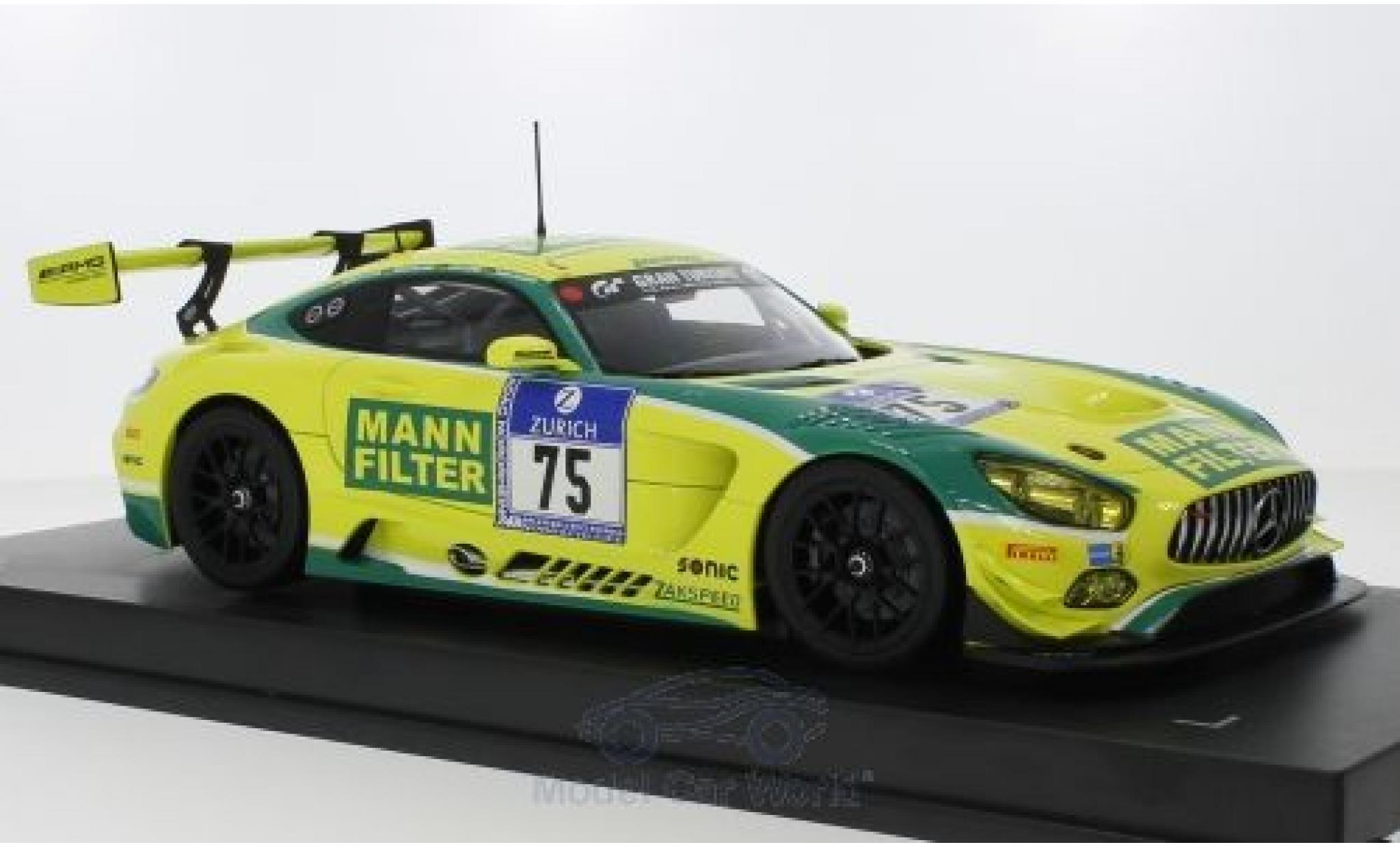 Mercedes AMG GT 1/18 Paragon 3 No.75 Mann Filter / Zakspeed Mann Filter 24h N&uuml;rburgring 2016 K.Heyer/L.Ludwig/S.Asch/D.Keilwitz diecast model cars