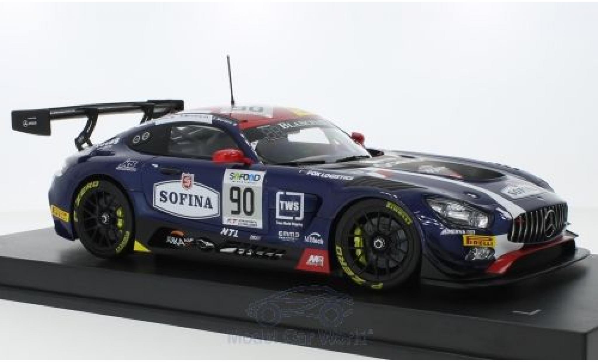 Mercedes AMG GT 1/18 Paragon 3 No.90 Akka ASP Blancpain Endurance Series 24h Spa Francorchamps 2017 E.Mortara/M.Meadows/R.Marciello diecast model cars