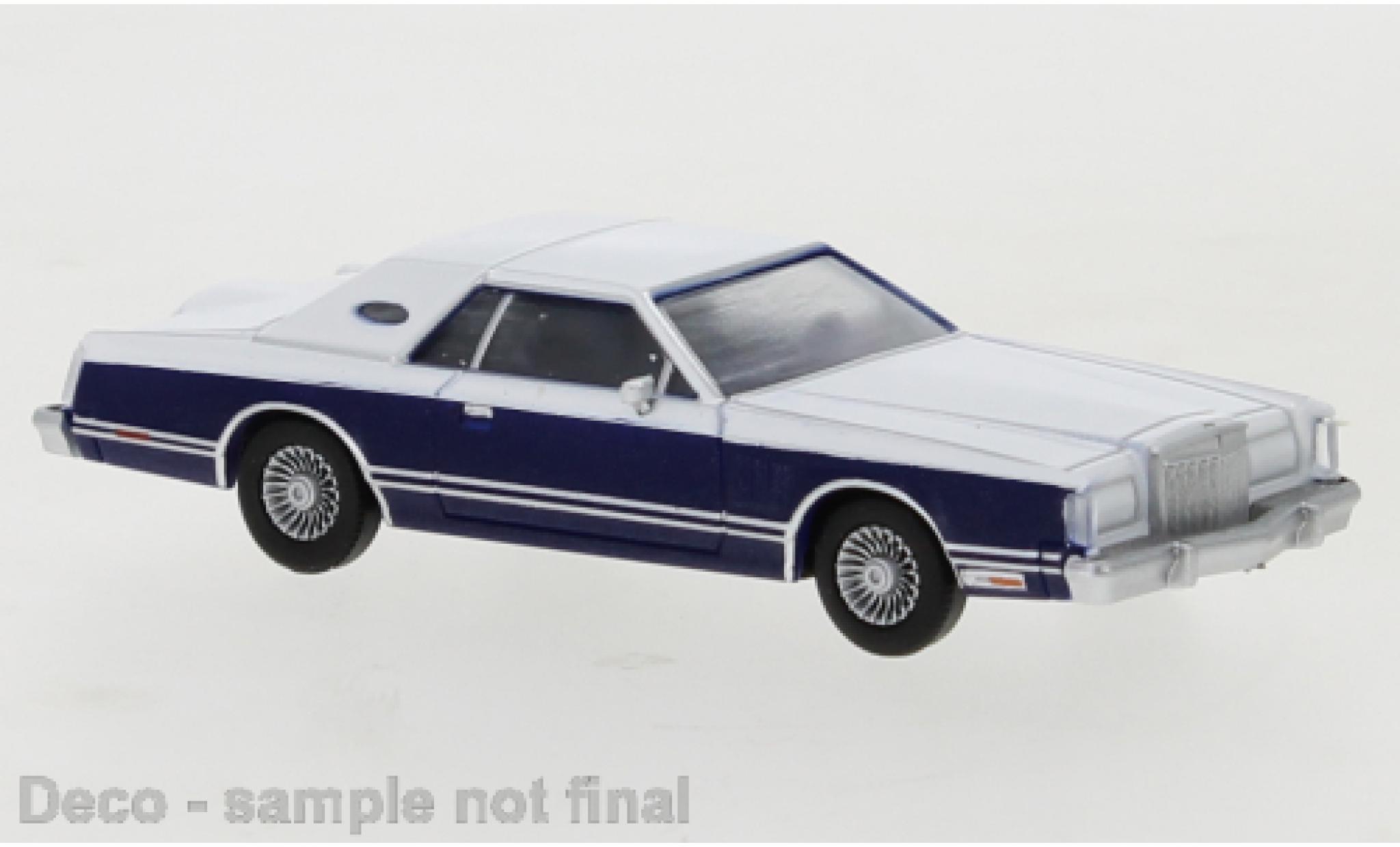 Lincoln Continental 1/87 PCX87 Mark V white/metallic blue 1977 diecast model cars