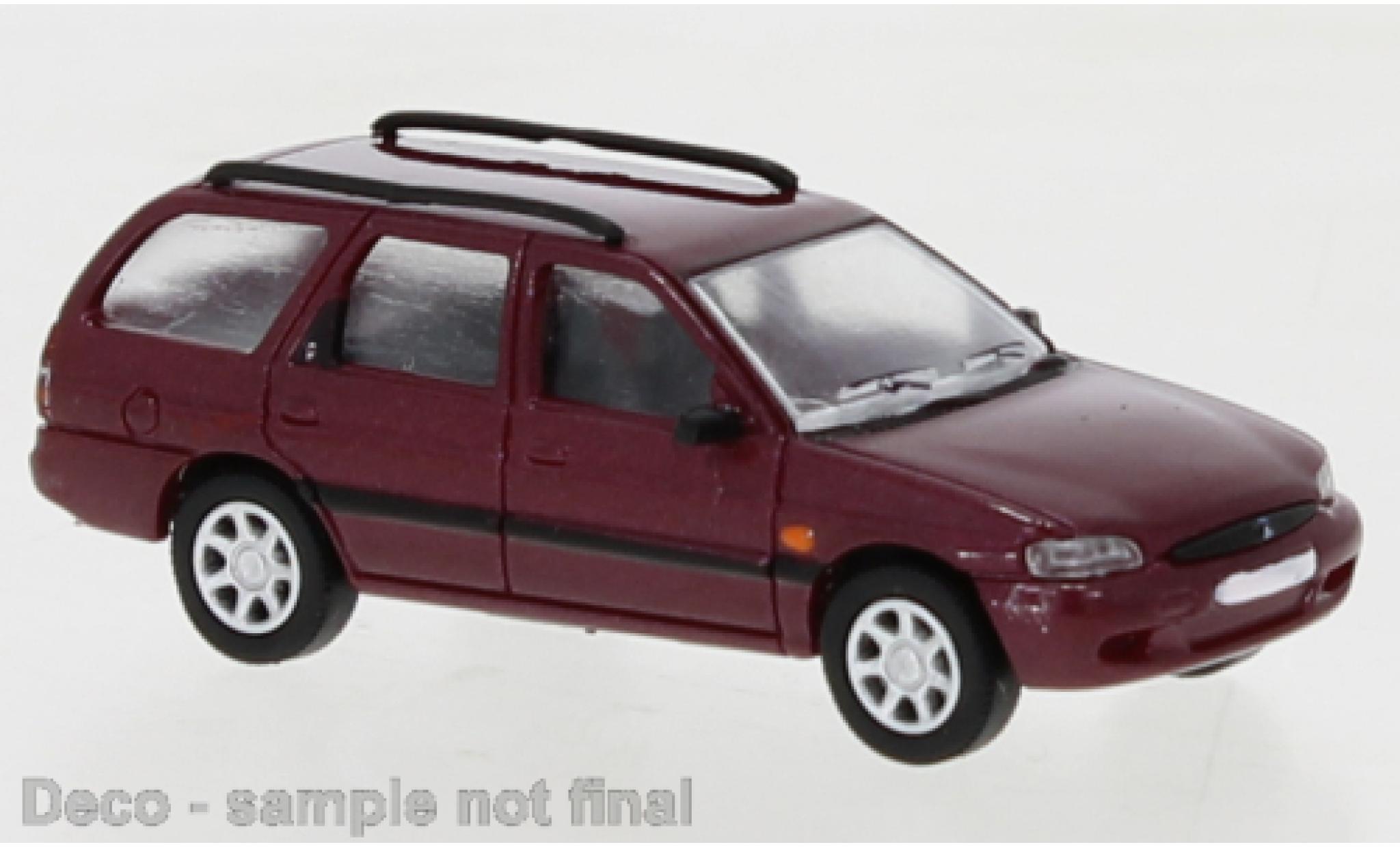 Ford Escort 1/87 PCX87 MK VII Turnier metallise red fonc&eacute; 1995 diecast model cars