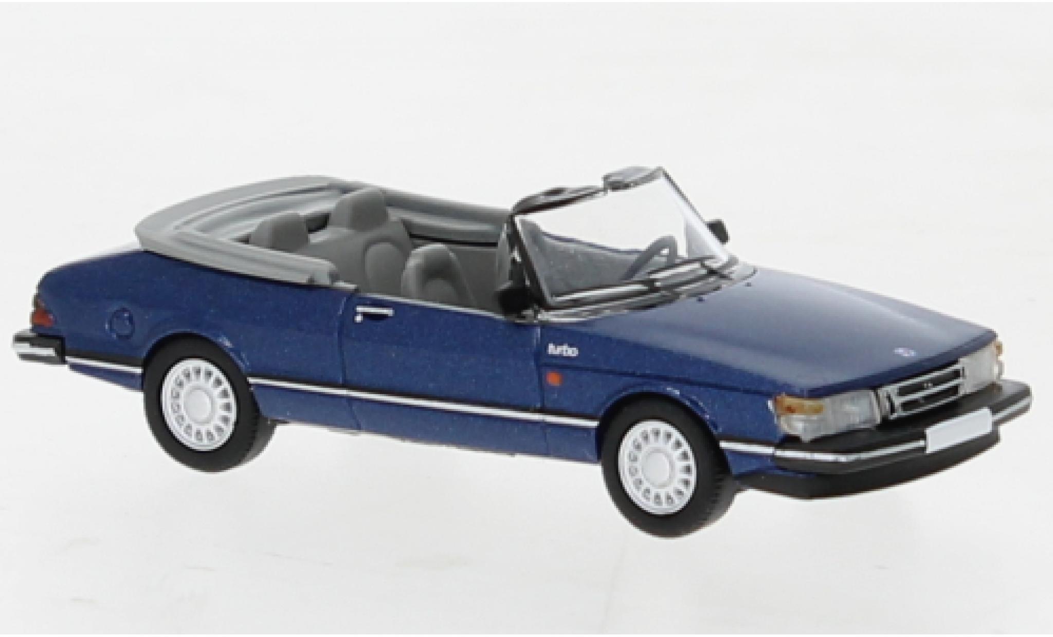 Saab 900 1/87 PCX87 cabriolet metallise blue fonc&eacute; 1986 diecast model cars