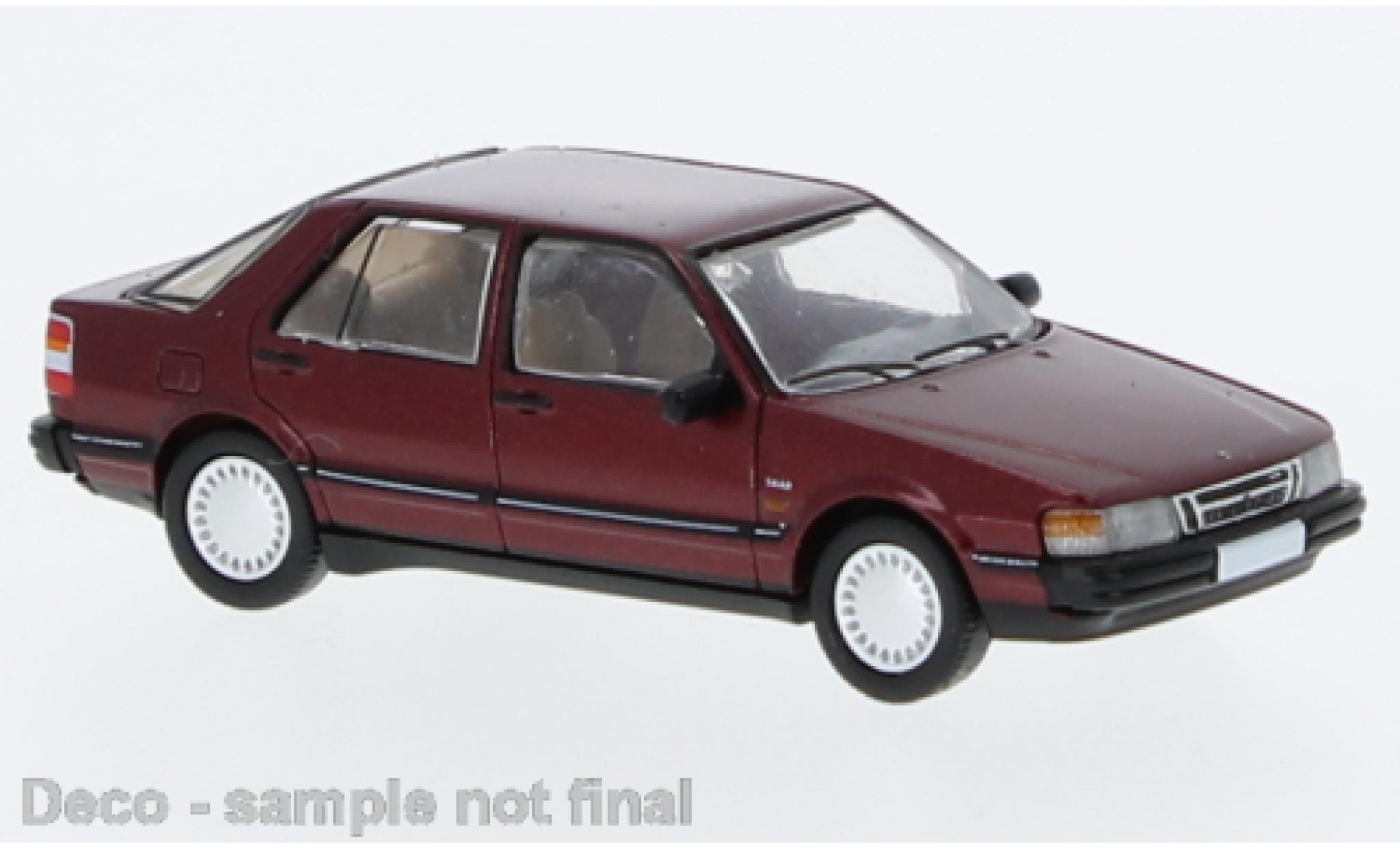 Saab 9000 1/87 PCX87 CC metallise red fonc&eacute; 1985 diecast model cars