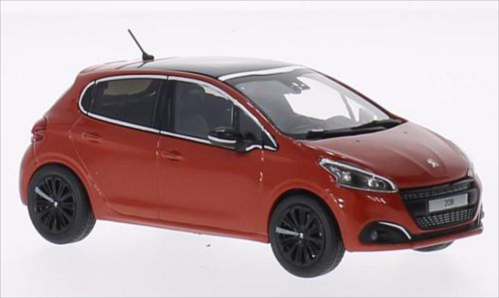 Peugeot 208 1/43 Norev orange 2015 diecast model cars