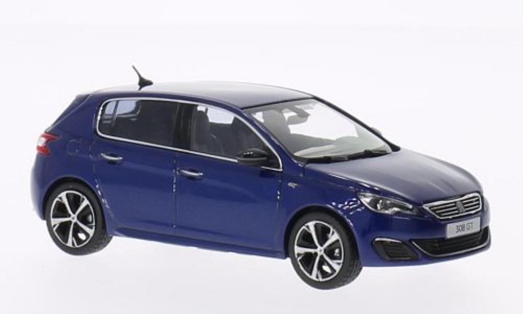 Peugeot 308 GT 1/43 Norev GT sport blue 2014 diecast model cars