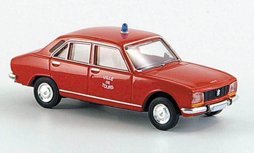 Peugeot 504 Berline 1/87 Brekina Saloon Ville de Tours Fire brigade-Limousine diecast model cars