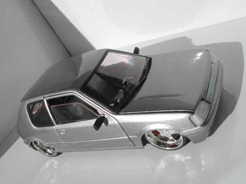 Peugeot 205 GTI grey metallisee jantes racing hart 17 pouces 1/18 Solido