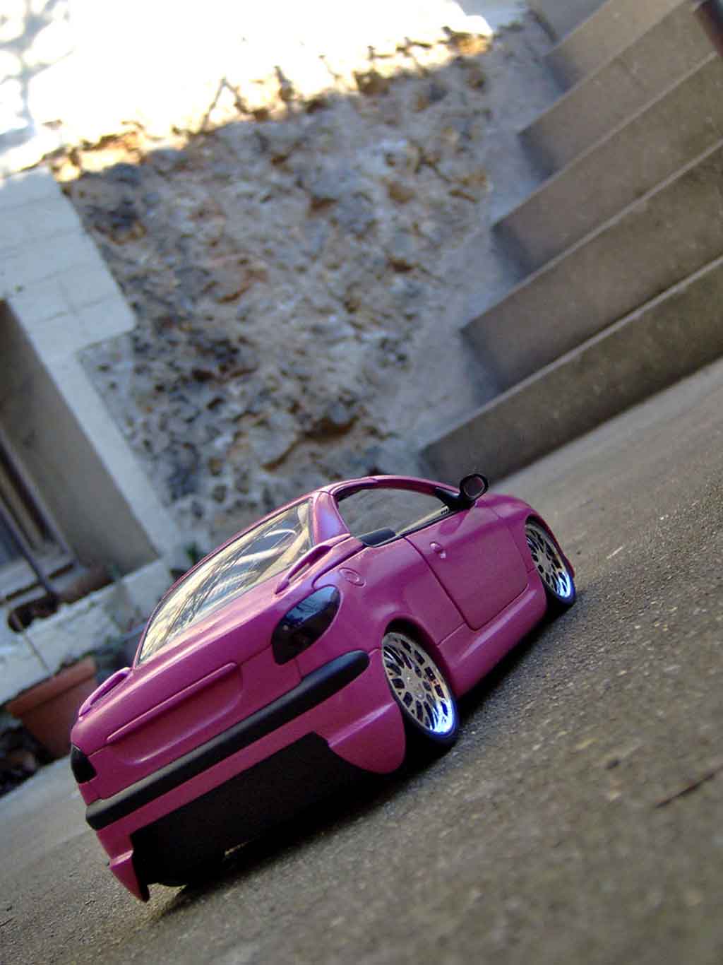 Peugeot 206 CC pink satine jantes bbs 1/18 Gate