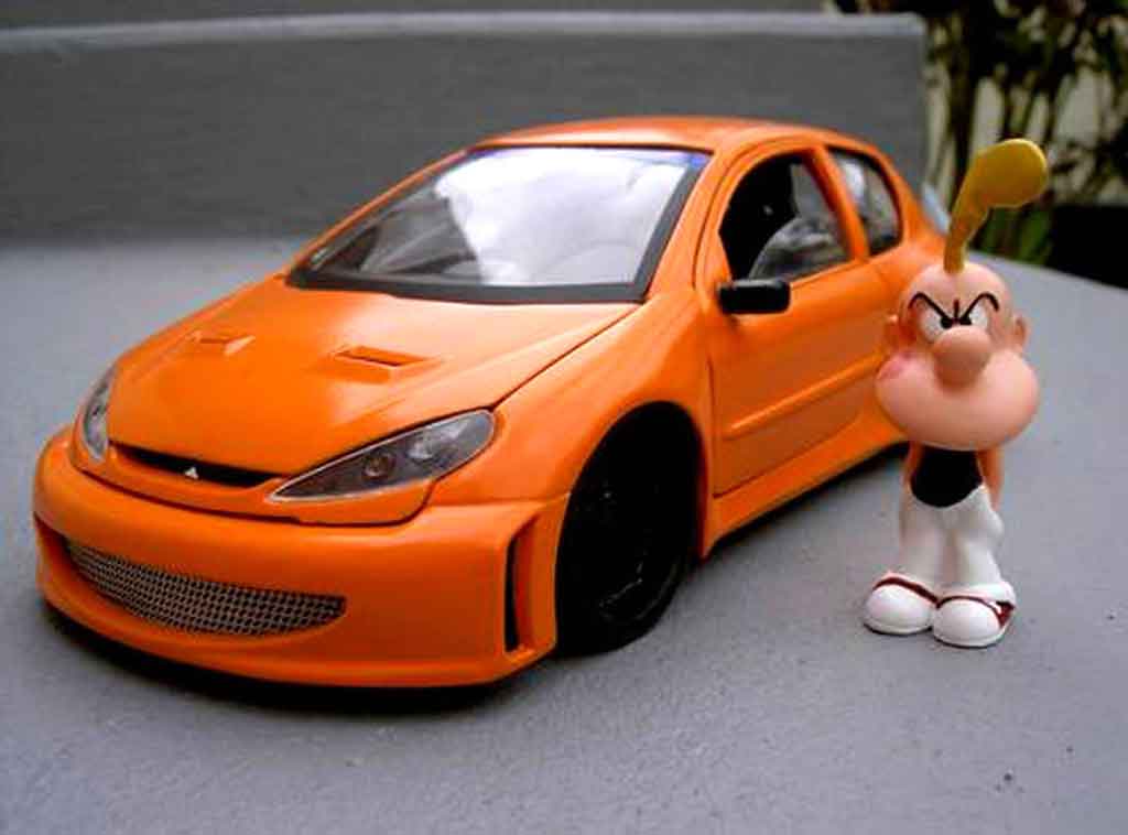 Peugeot 206 WRC 1/18 Solido WRC street racing orange diecast model cars