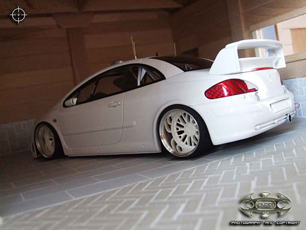 Peugeot 307 WRC plain body white jantes bbs 1/18 Autoart