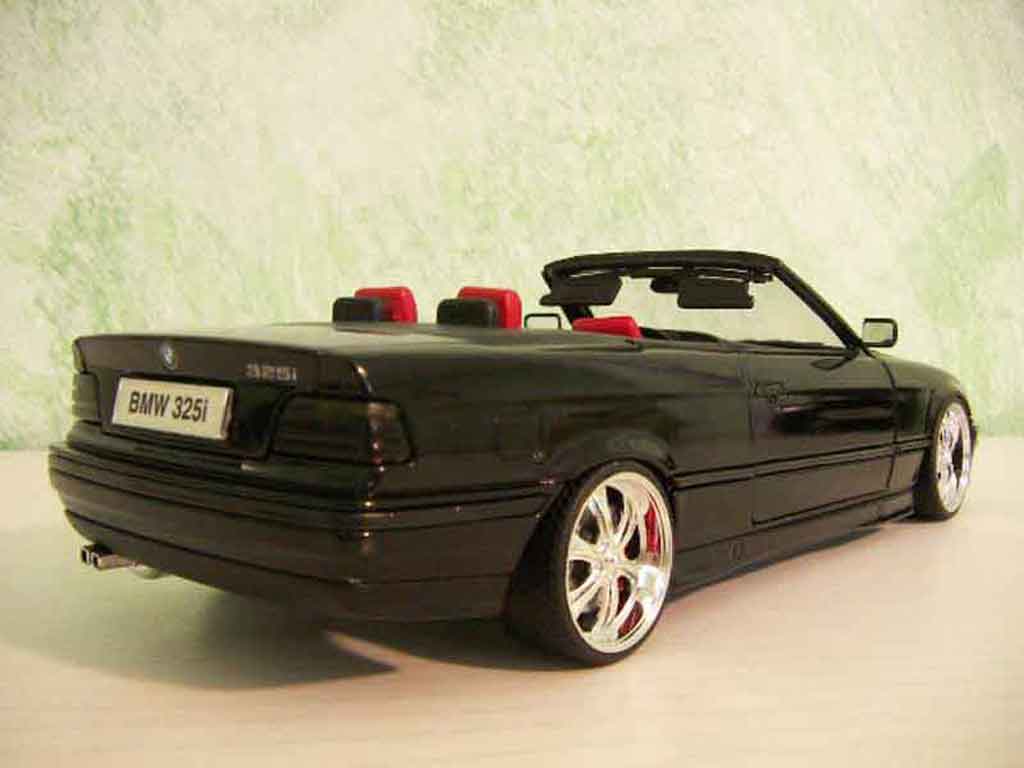 Bmw 325 Cabriolet E36 black jantes 18 pouces 1/18 Maisto