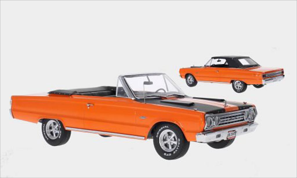 Plymouth Belvedere 1/18 Greenlight GTX Convertible orange/matt-black 1967 diecast model cars