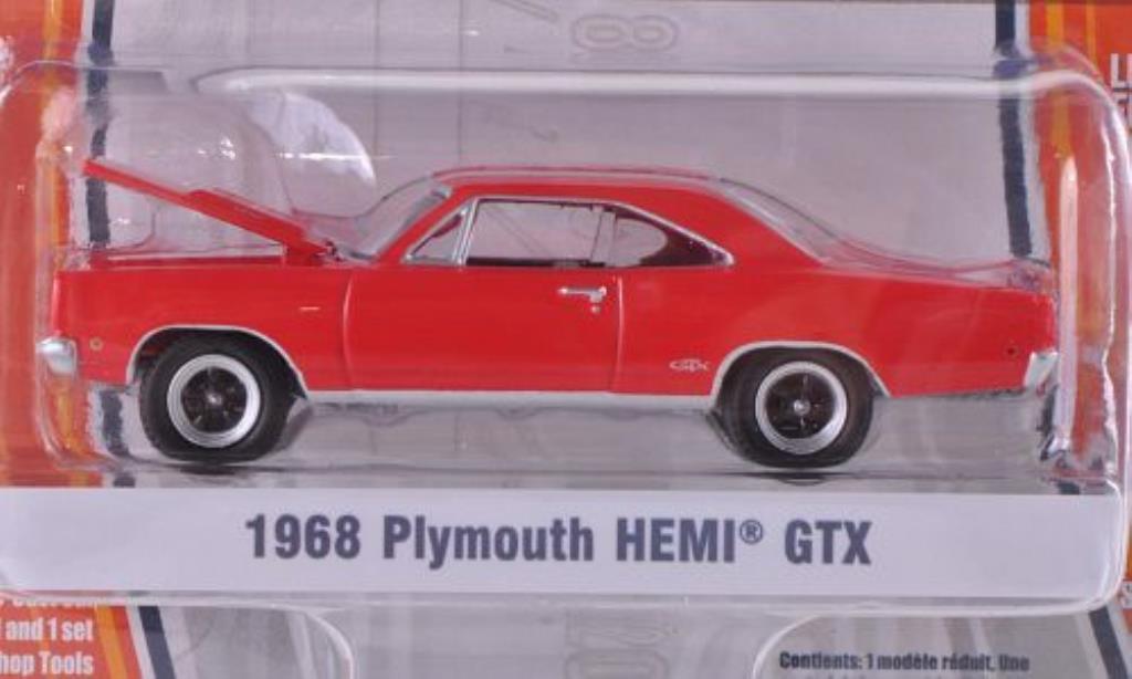 Plymouth GTX 1/64 Greenlight HEMI red 1968 diecast model cars