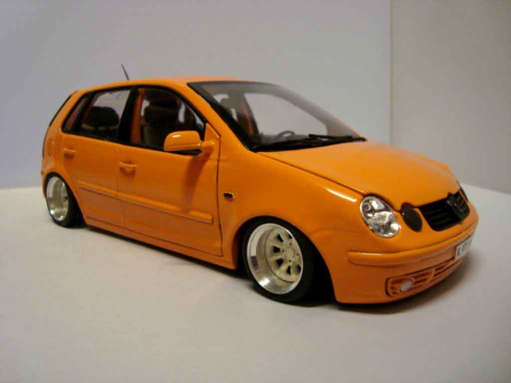 Volkswagen Polo 1/18 Anson 9n orange jantes 13 pouces diecast model cars