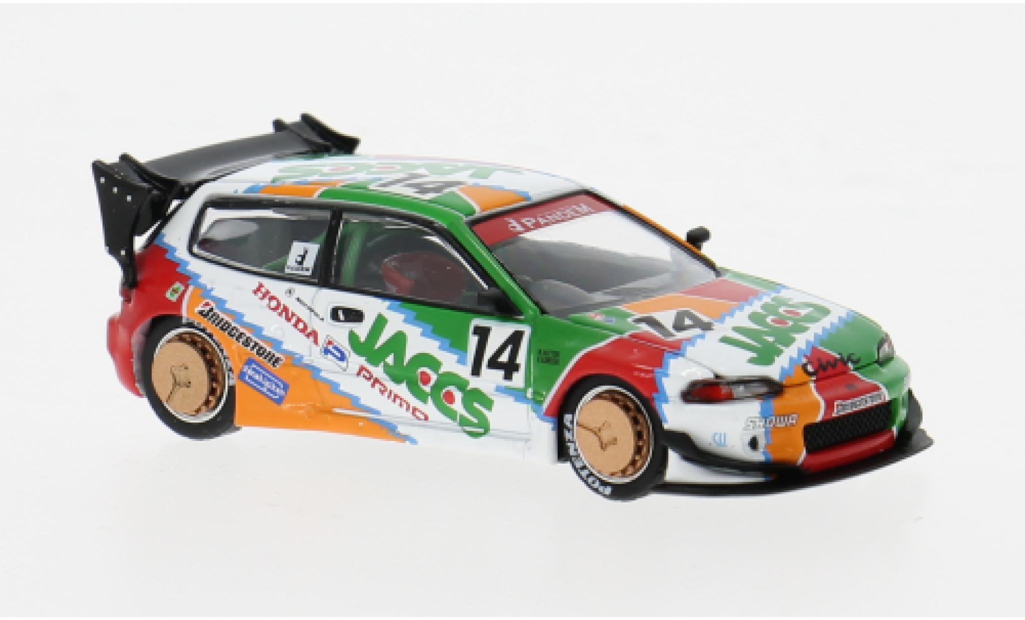 Honda Civic 1/64 Pop Race EG6 v1.5 white/Dekor 1:64 diecast model cars