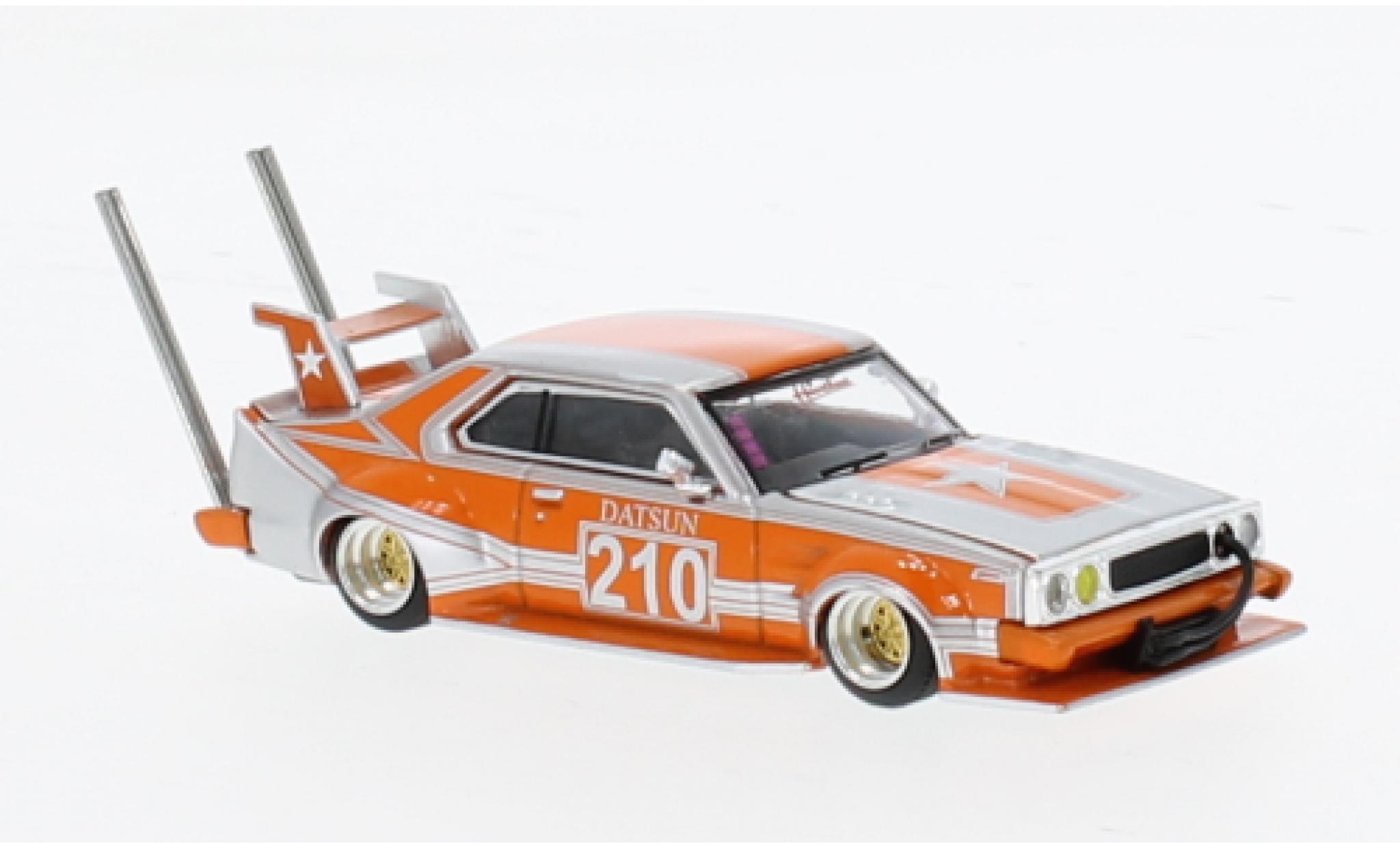 Nissan Skyline 1/64 Pop Race (C210) Bosozoku Style orange/silver 1:64 diecast model cars