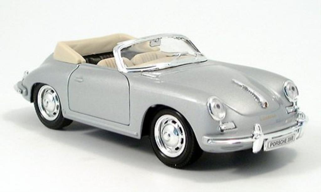 Porsche 356 B 1/24 Welly B Convertible grey diecast model cars