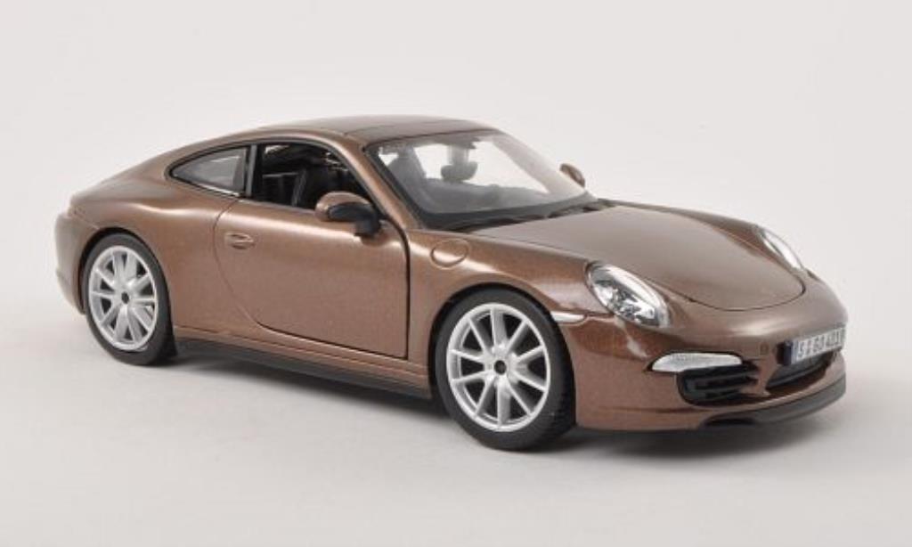 Porsche 991 S 1/24 Burago Carrera S brown diecast model cars