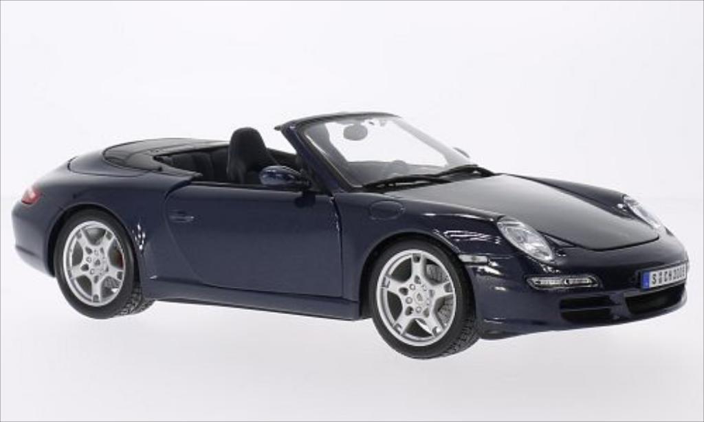 Porsche 997 S 1/18 Maisto Carrera S Convertible metallic blue diecast model cars