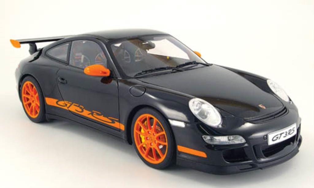 Porsche 997 GT3 1/12 Autoart GT3 black mit orangenen Streifen diecast model cars