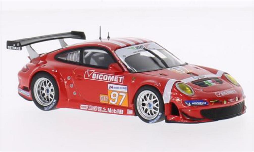 Porsche 997 GT3 1/43 Minichamps GT3 R No.97 BMS Scuderia Italia Bicomet Le Mans 24h Le Mans 2010 /R.Westbrook diecast model cars