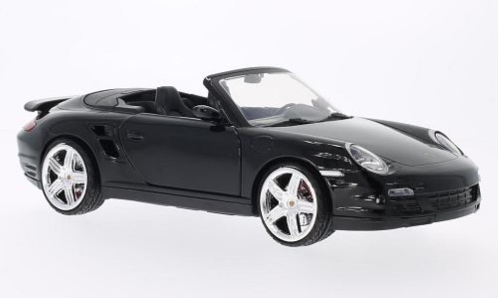 Porsche 997 Turbo 1/18 Motormax Turbo Convertible black diecast model cars