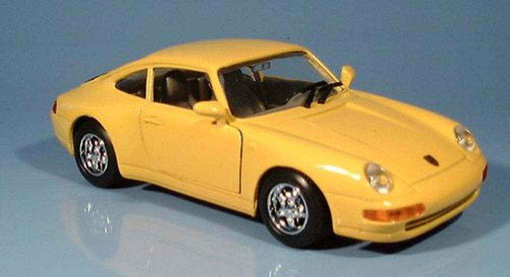 Porsche 993 Carrera 1/24 Motormax Carrera yellow diecast model cars