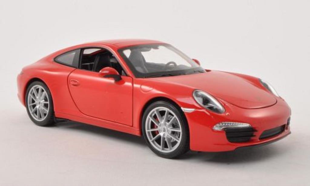 Porsche 991 S 1/24 Welly Carrera S red diecast model cars