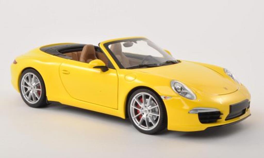 Porsche 991 S 1/18 Minichamps Carrera S Convertible yellow 2011 diecast model cars
