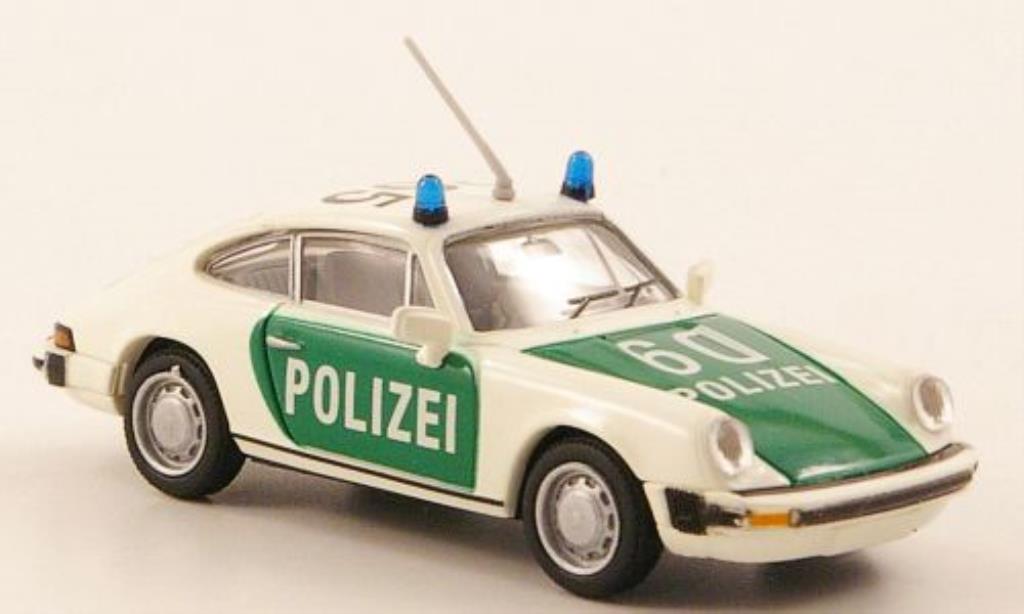 Porsche 911 1/87 Brekina Coupe (G-Reihe) Police white/grun diecast model cars