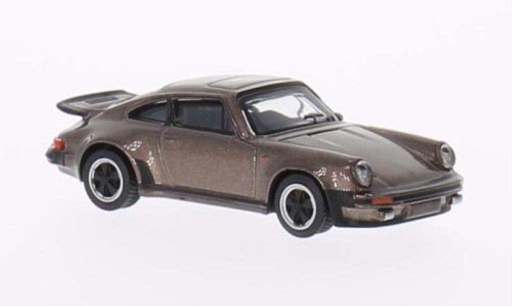 Porsche 911 Turbo 1/64 Schuco Turbo 3.0 brown diecast model cars