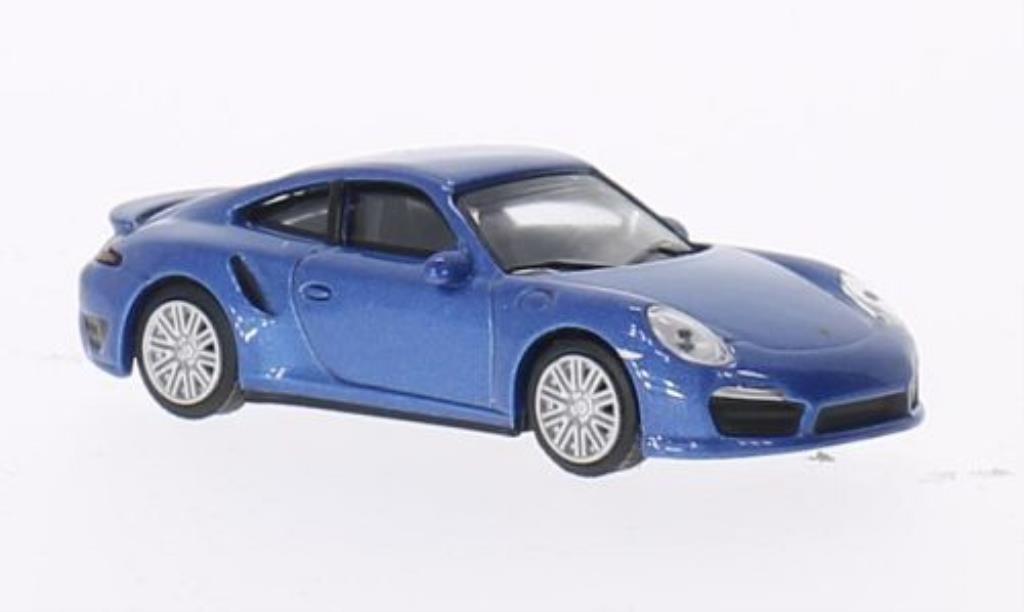 Porsche 991 Turbo 1/64 Schuco Turbo blue diecast model cars