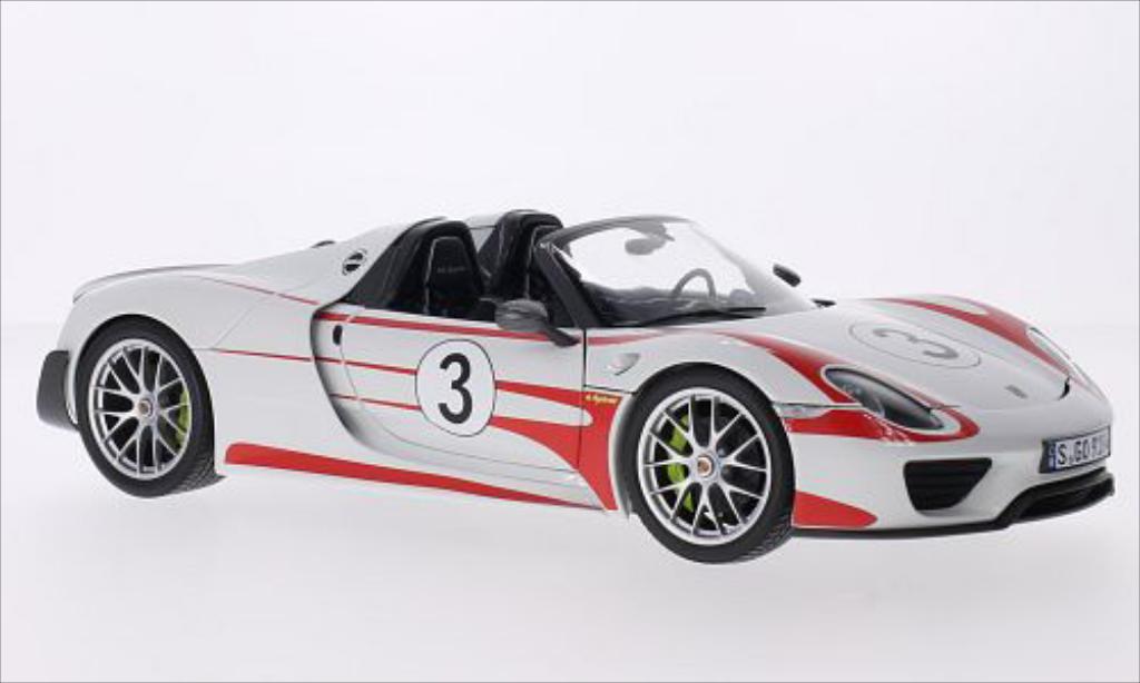 Porsche 918 1/18 Minichamps Spyder white/Dekor 2013 diecast model cars