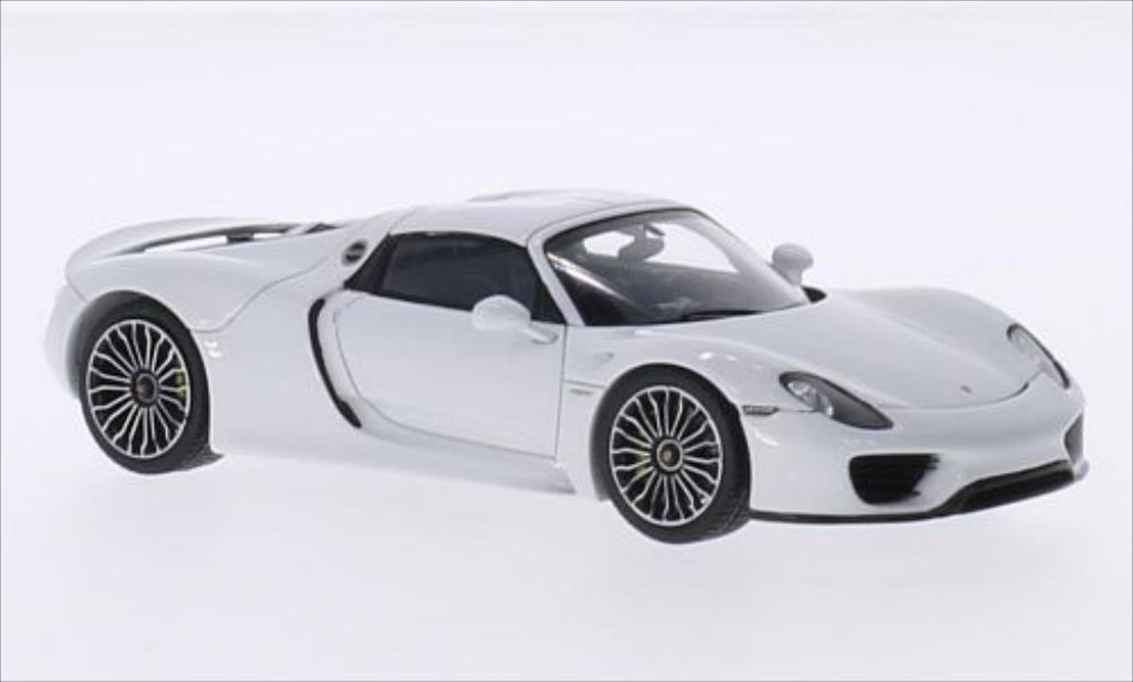 Porsche 918 1/43 Spark Spyder white diecast model cars