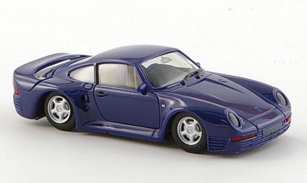 Porsche 959 1/87 Herpa blue diecast model cars