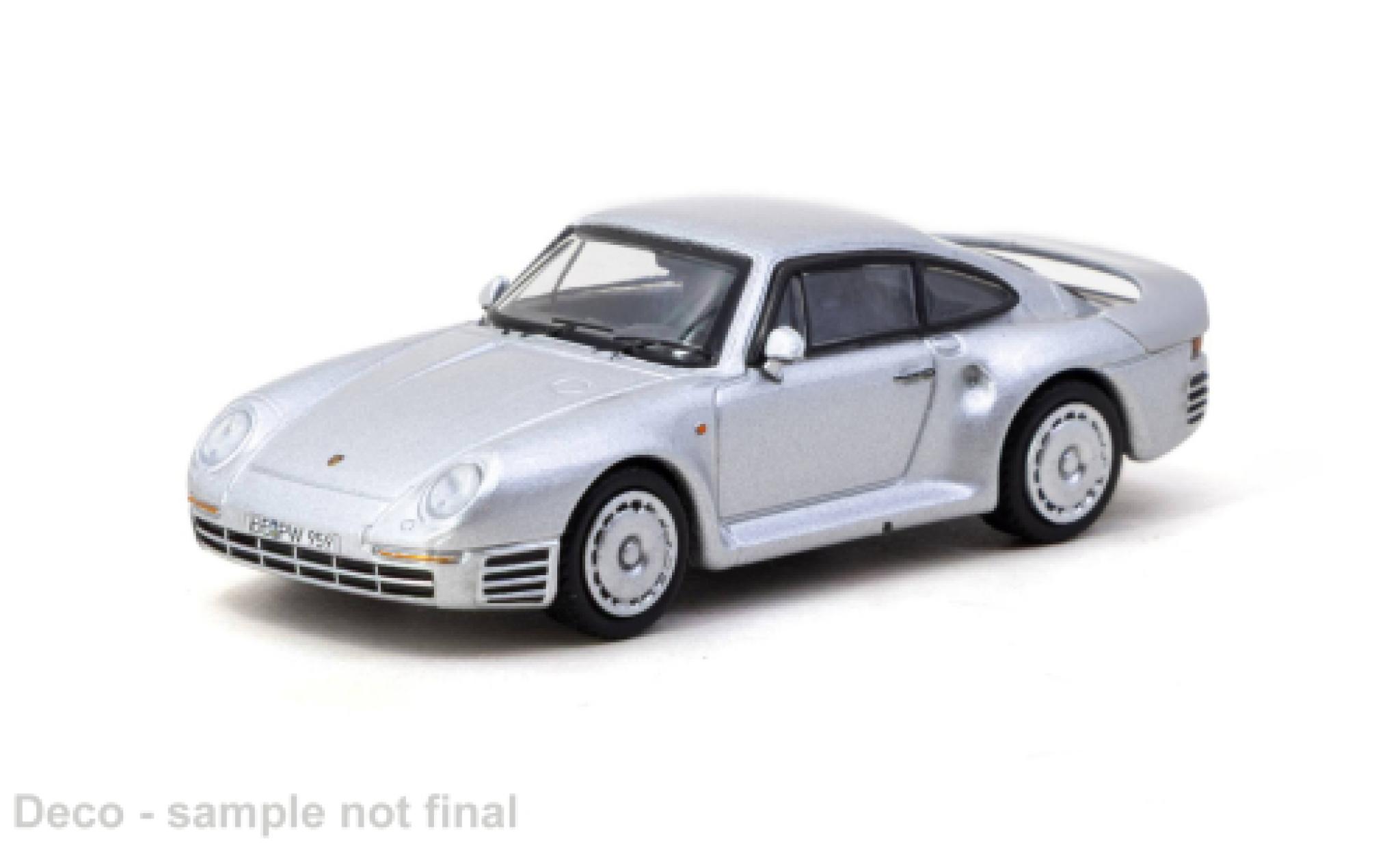 Porsche 959 1/64 Tarmac Works silver 1989 1:64 diecast model cars