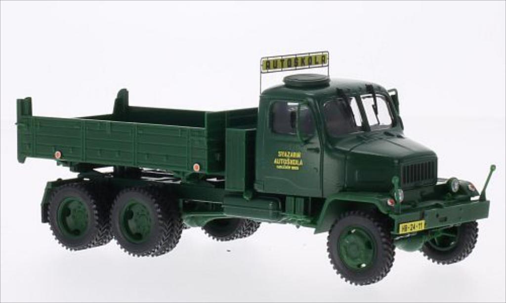Praga V3S 1/43 Abrex Pritsche Autoskola matt-grun diecast model cars
