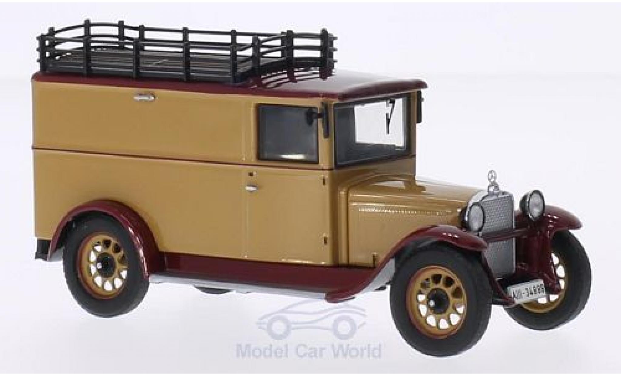 Mercedes L1000 1/43 Premium ClassiXXs Express Kasten brown mit Gep&auml;cktr&auml;ger diecast model cars