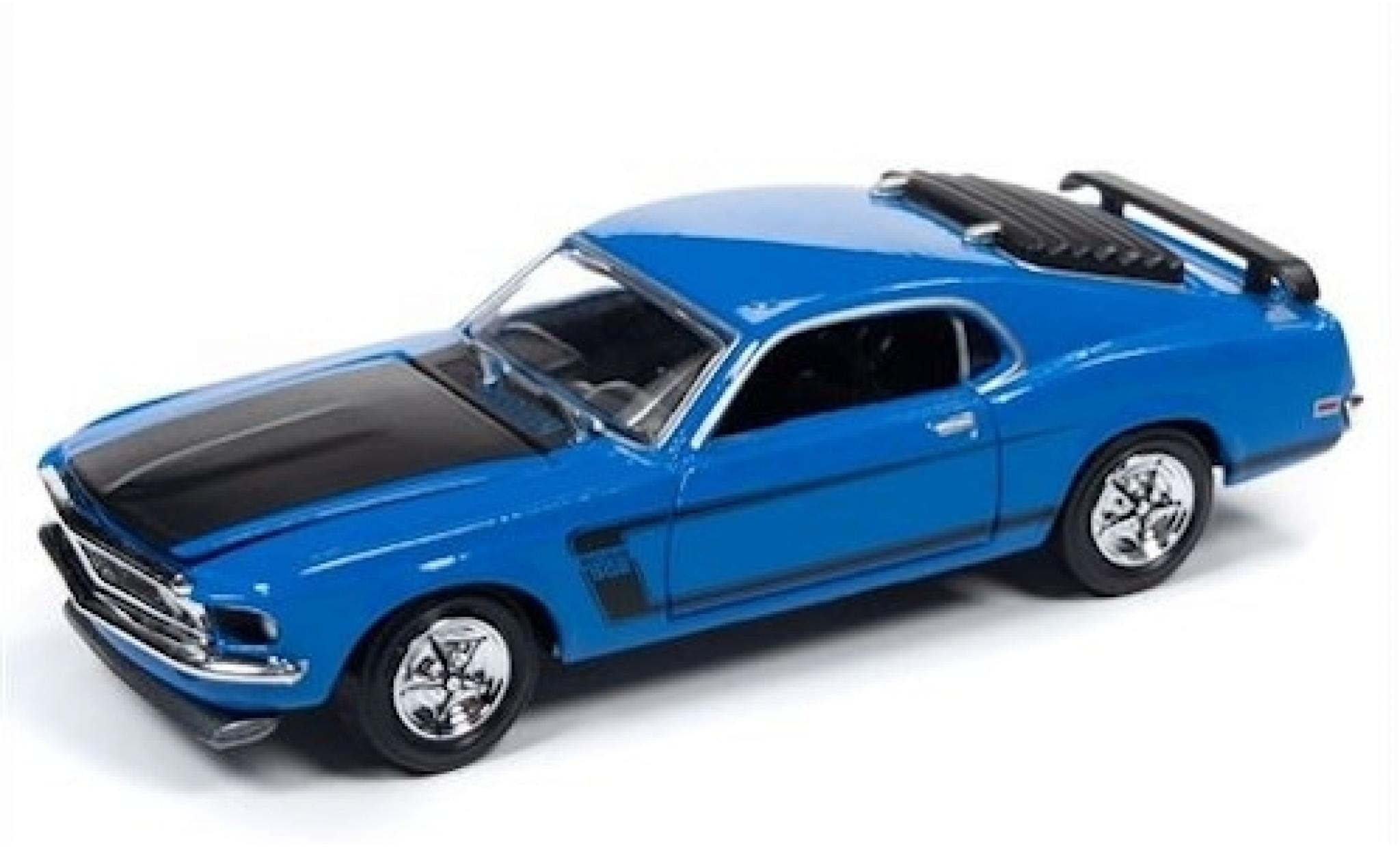 Ford Mustang 1/64 Racing Champions Boss 302 blue/matt-black 1969 diecast model cars