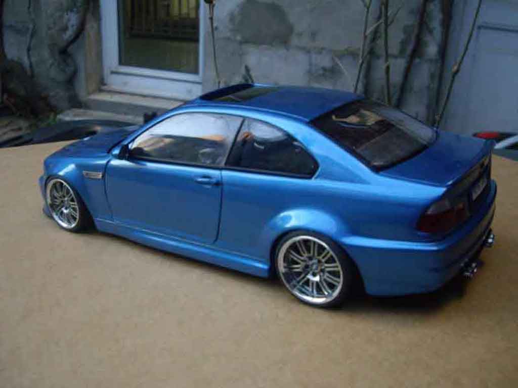 Bmw M3 coupe tuning E46 kit carrosserie blue metallized 1/18 Autoart