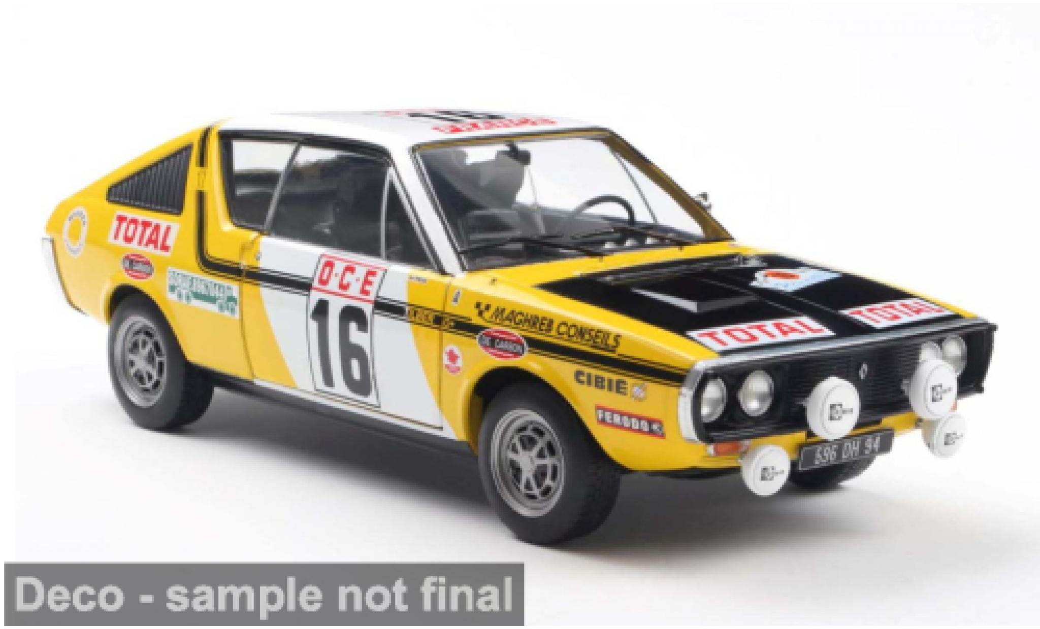 Renault 17 1/18 Solido PH.1 yellow 1:18 diecast model cars