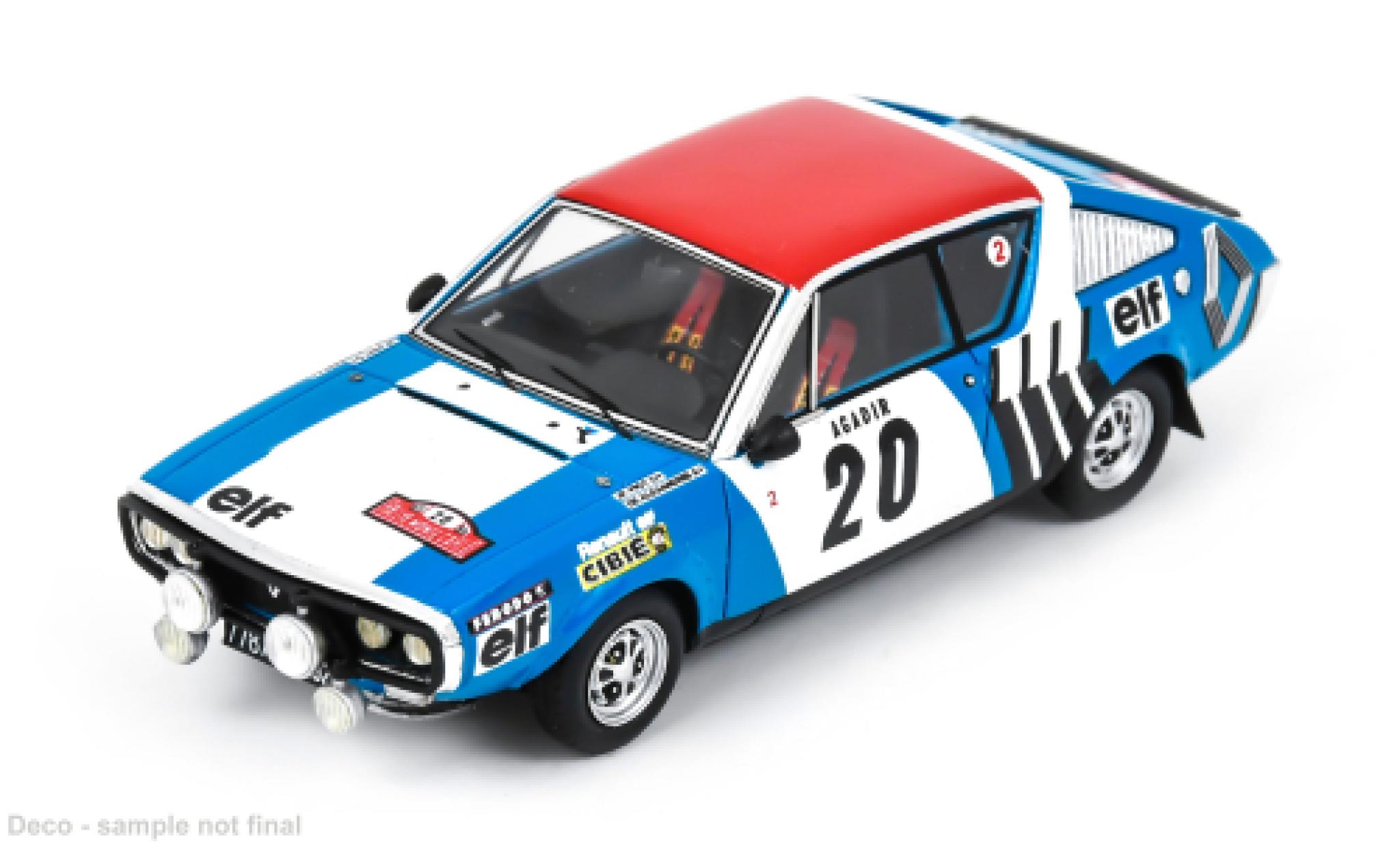 Renault 17 1/43 Spark Rally Monte Carlo 1975 #20 J.F.Piot/J.De Alexandris 1:43 diecast model cars