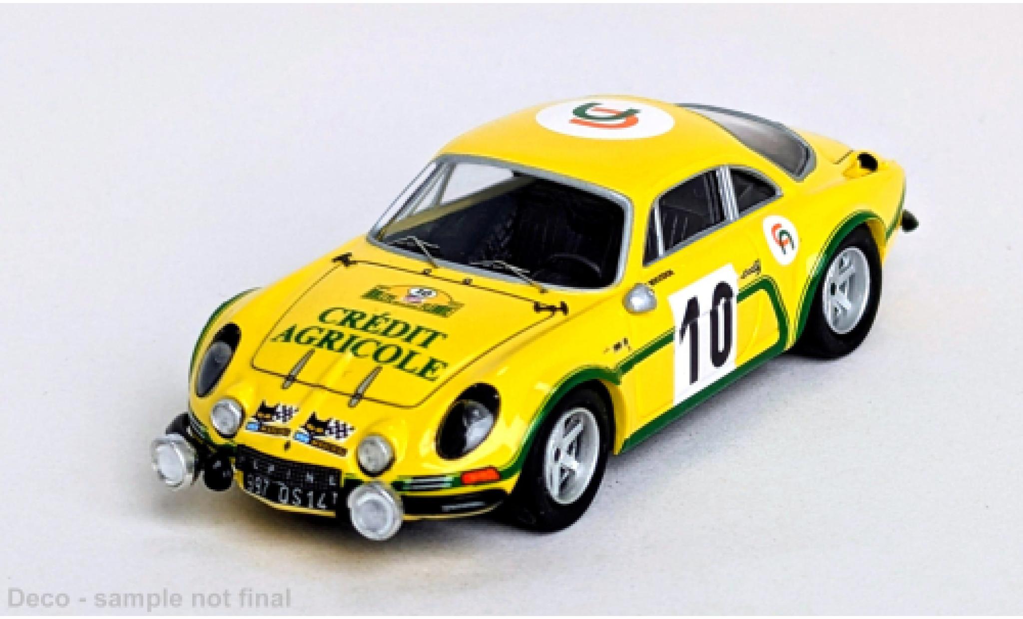 Alpine A110 1/43 Trofeu Renault Crit&eacute;rium de la C&ocirc;te Fleurie 1974 #10 J.Bourdon/J.Moutard 1:43 diecast model cars