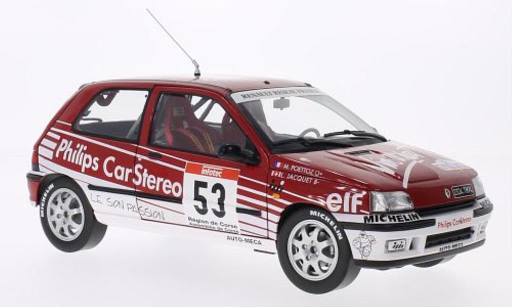 Renault Clio 16S 1/18 Norev 16S No.53 Philips Car Stereo Rally Tour de Corse 1991 /M.Poettoz diecast model cars