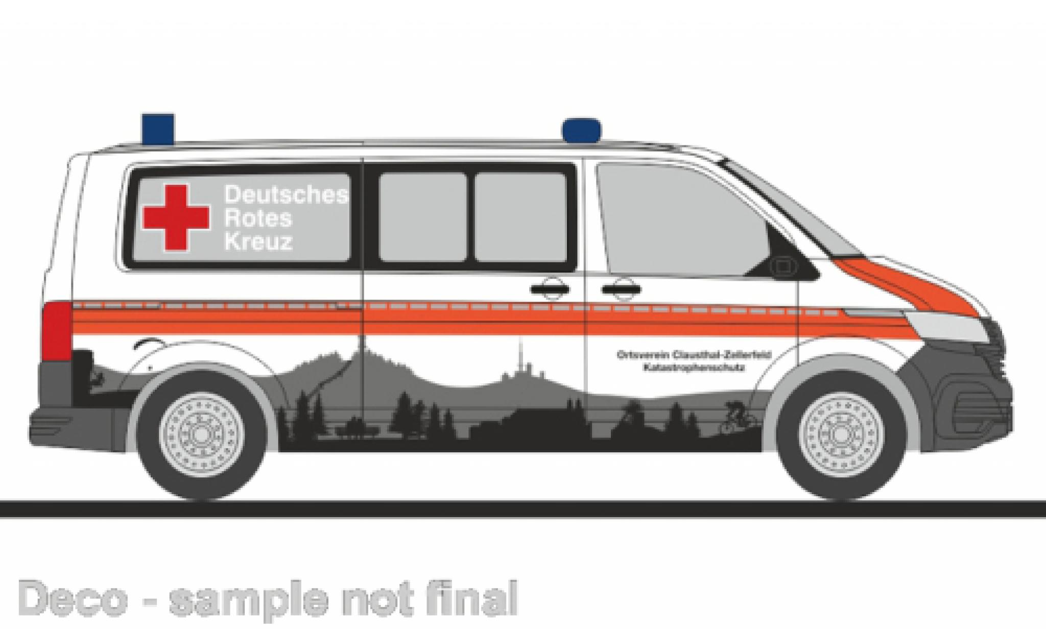 Volkswagen T6 1/87 Rietze .1 bus DRK Clausthal - Zellerfeld diecast model cars