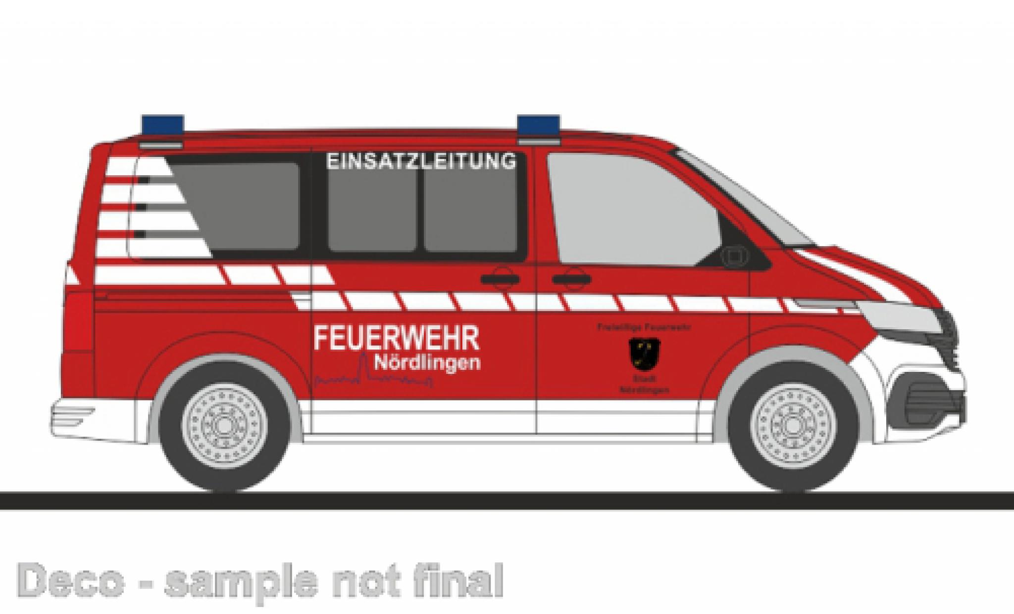 Volkswagen T6 1/87 Rietze .1 bus pompiers N&ouml;rdlingen diecast model cars