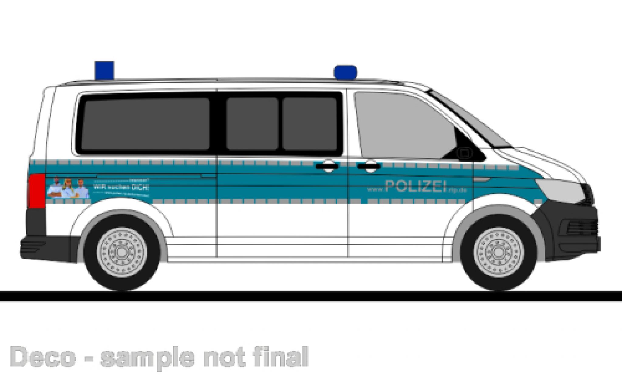 Volkswagen T6 1/87 Rietze bus police Rheinland Pfalz diecast model cars
