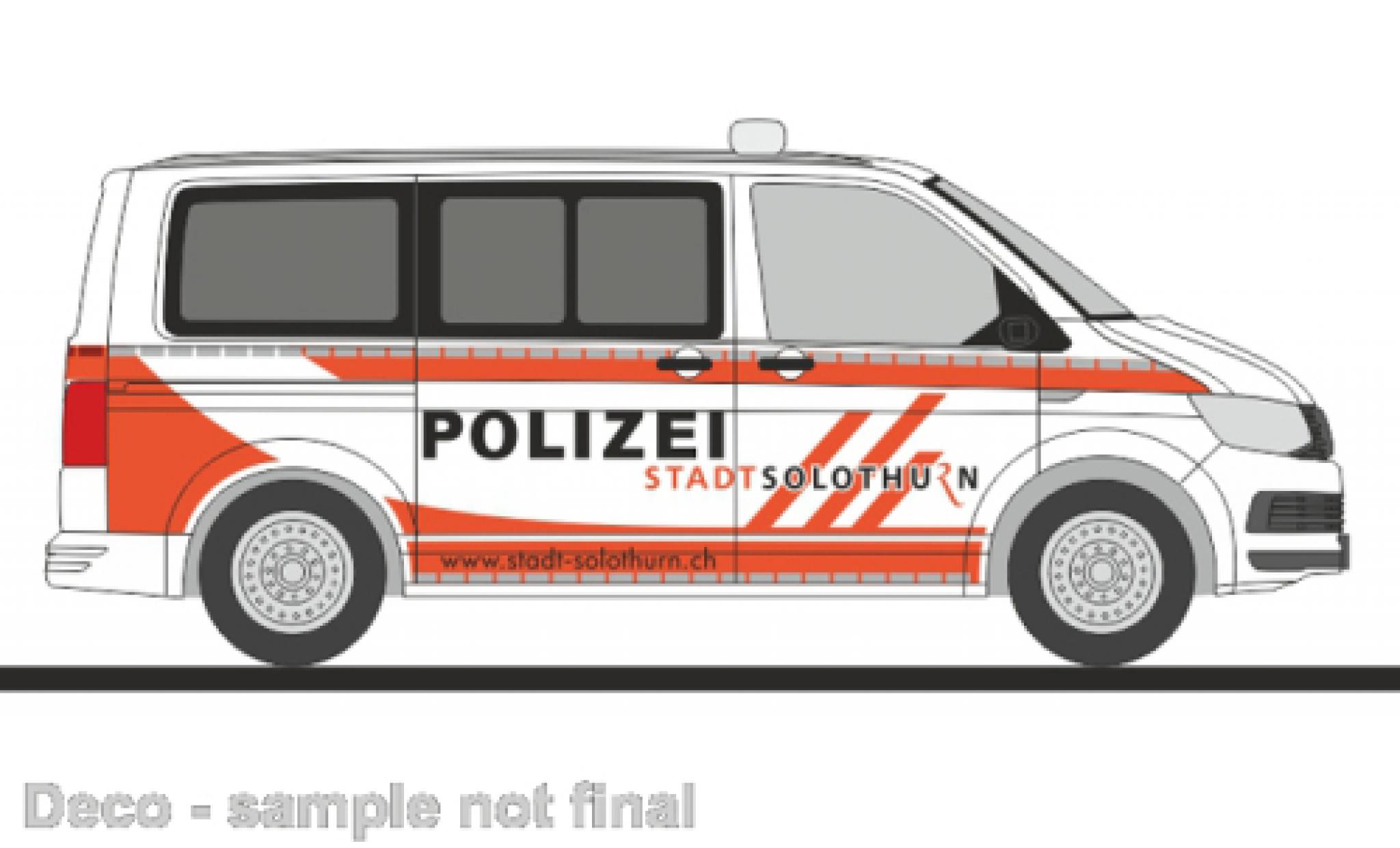 Volkswagen T6 1/87 Rietze bus police Solothurn (CH) diecast model cars
